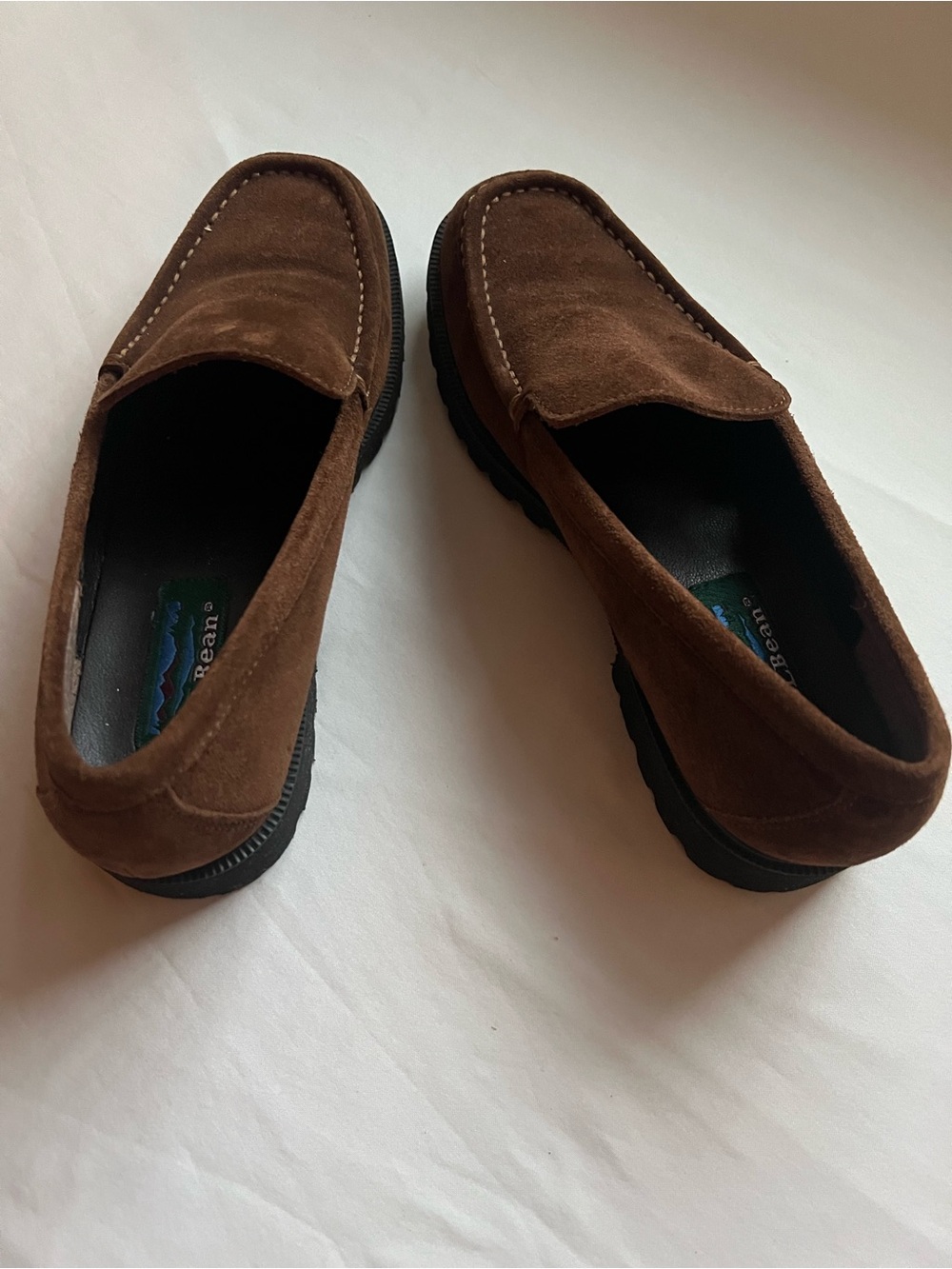 L.L. Bean Woman’s Dark Brown Suede Slip-On Loafers - Picture 2 of 5